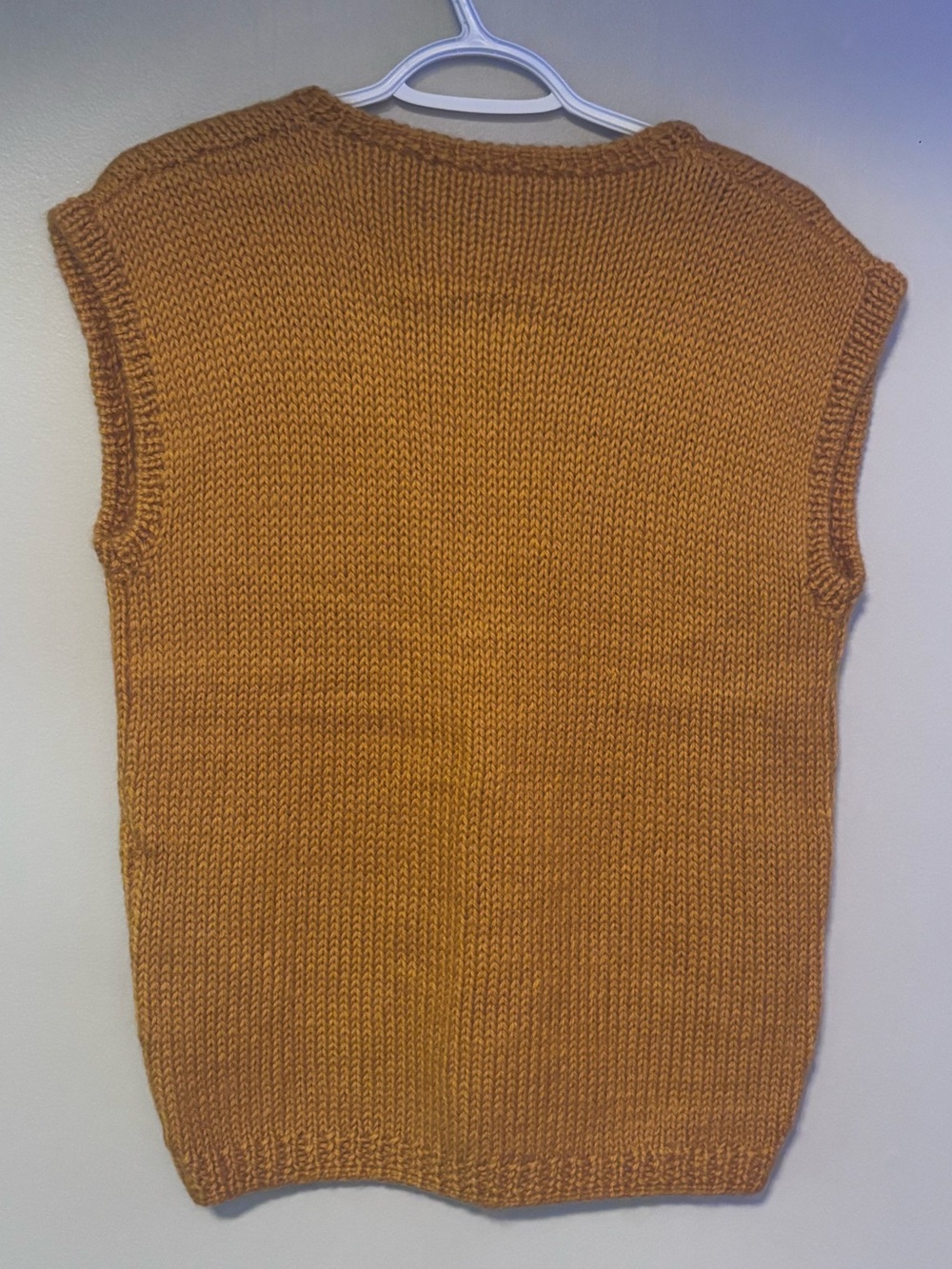 Vintage Mustard Yellow Cottagecore Boho Prairie  Handmade Knit Sweater Vest M - Picture 8 of 10